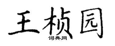 丁谦王桢园楷书个性签名怎么写