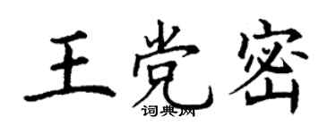 丁谦王党密楷书个性签名怎么写