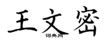 丁谦王文密楷书个性签名怎么写