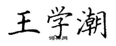 丁谦王学潮楷书个性签名怎么写