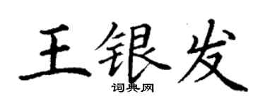 丁谦王银发楷书个性签名怎么写