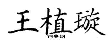 丁谦王植璇楷书个性签名怎么写