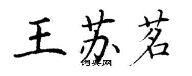 丁谦王苏茗楷书个性签名怎么写