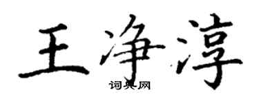 丁谦王净淳楷书个性签名怎么写