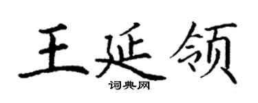 丁谦王延领楷书个性签名怎么写