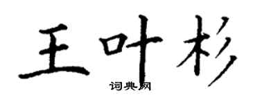 丁谦王叶杉楷书个性签名怎么写
