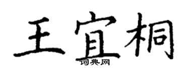 丁谦王宜桐楷书个性签名怎么写