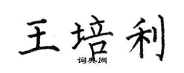 何伯昌王培利楷书个性签名怎么写