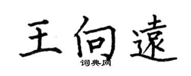何伯昌王向远楷书个性签名怎么写