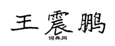 袁强王震鹏楷书个性签名怎么写