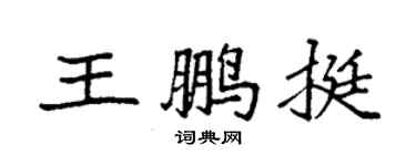 袁强王鹏挺楷书个性签名怎么写