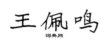 袁强王佩鸣楷书个性签名怎么写