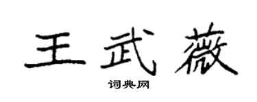 袁强王武薇楷书个性签名怎么写