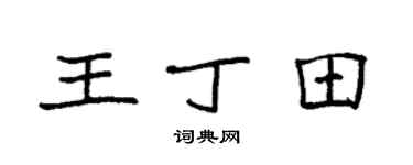 袁强王丁田楷书个性签名怎么写