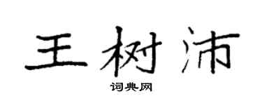 袁强王树沛楷书个性签名怎么写