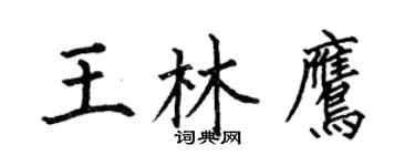 何伯昌王林鹰楷书个性签名怎么写