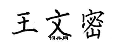 何伯昌王文密楷书个性签名怎么写