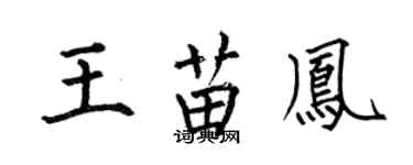 何伯昌王苗凤楷书个性签名怎么写