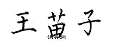 何伯昌王苗子楷书个性签名怎么写