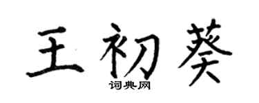 何伯昌王初葵楷书个性签名怎么写