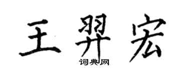 何伯昌王羿宏楷书个性签名怎么写