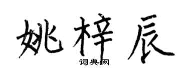 何伯昌姚梓辰楷书个性签名怎么写