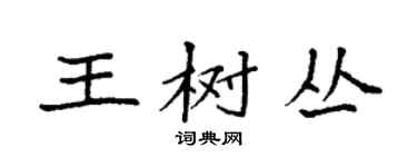 袁强王树丛楷书个性签名怎么写