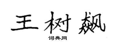 袁强王树飙楷书个性签名怎么写