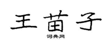 袁强王苗子楷书个性签名怎么写