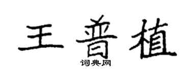 袁强王普植楷书个性签名怎么写
