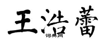 翁闿运王浩蕾楷书个性签名怎么写