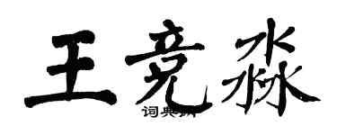 翁闿运王竞淼楷书个性签名怎么写
