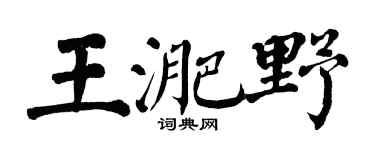 翁闿运王淝野楷书个性签名怎么写