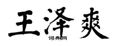 翁闿运王泽爽楷书个性签名怎么写