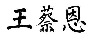 翁闿运王蔡恩楷书个性签名怎么写