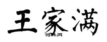 翁闿运王家满楷书个性签名怎么写