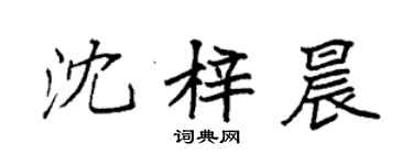 袁强沈梓晨楷书个性签名怎么写