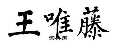 翁闿运王唯藤楷书个性签名怎么写