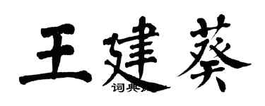 翁闿运王建葵楷书个性签名怎么写