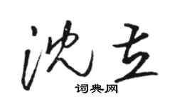 骆恒光沈立草书个性签名怎么写