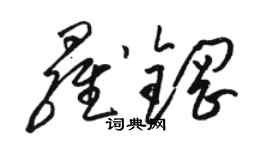 骆恒光罗钢草书个性签名怎么写