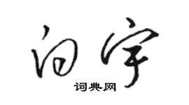 骆恒光白宇草书个性签名怎么写