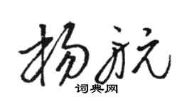 骆恒光杨航草书个性签名怎么写