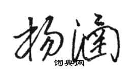 骆恒光杨涵草书个性签名怎么写