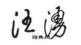 骆恒光汪涌草书个性签名怎么写