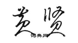骆恒光黄贤草书个性签名怎么写
