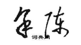 骆恒光余陈草书个性签名怎么写