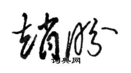 骆恒光赵盼草书个性签名怎么写