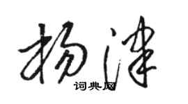 骆恒光杨津草书个性签名怎么写