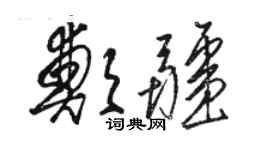 骆恒光郑疆草书个性签名怎么写